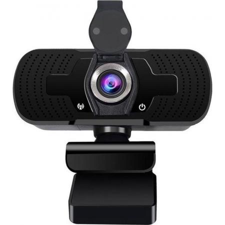 Webcam 2K Resolutie gecombineerd met 4K lens te gebruiken met PC inclusief Microfoon & Webcam Cover - Zakelijk & Privé - Videobellen - Video Meetings - Zoom - Teams -  Youtube - Streaming - Twitch - USB-aansluiting - Zwart -
